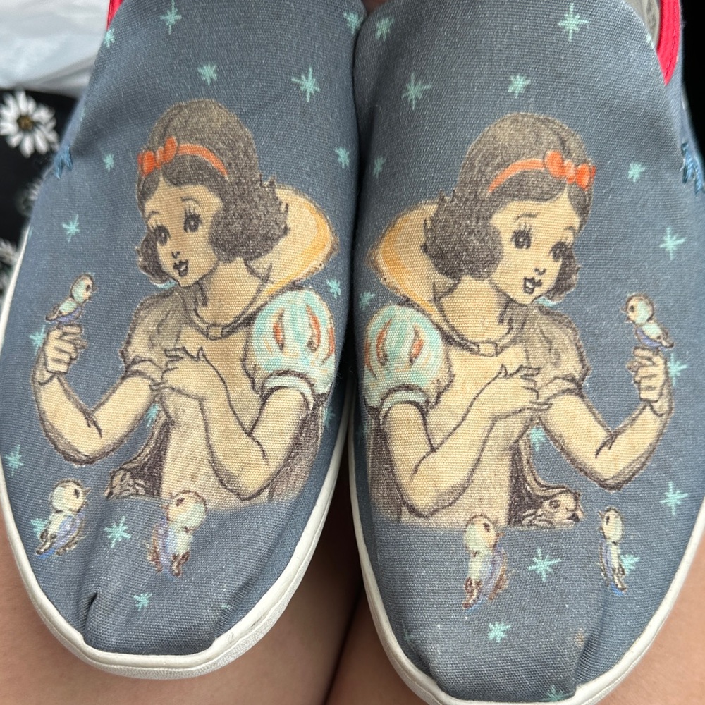 Disney women’s Slip on shoes- Gray with Red Trim